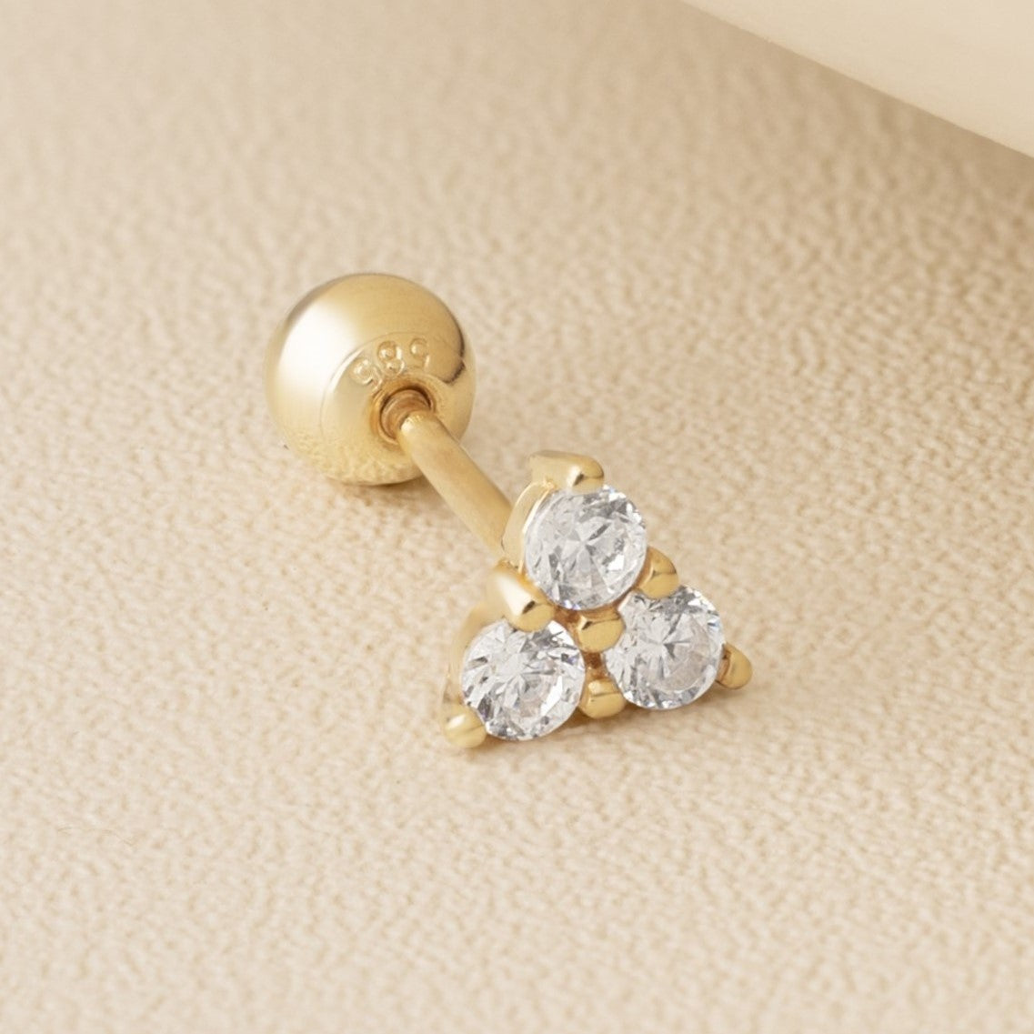 14K SOLID GOLD TRILLIUM PIERCING