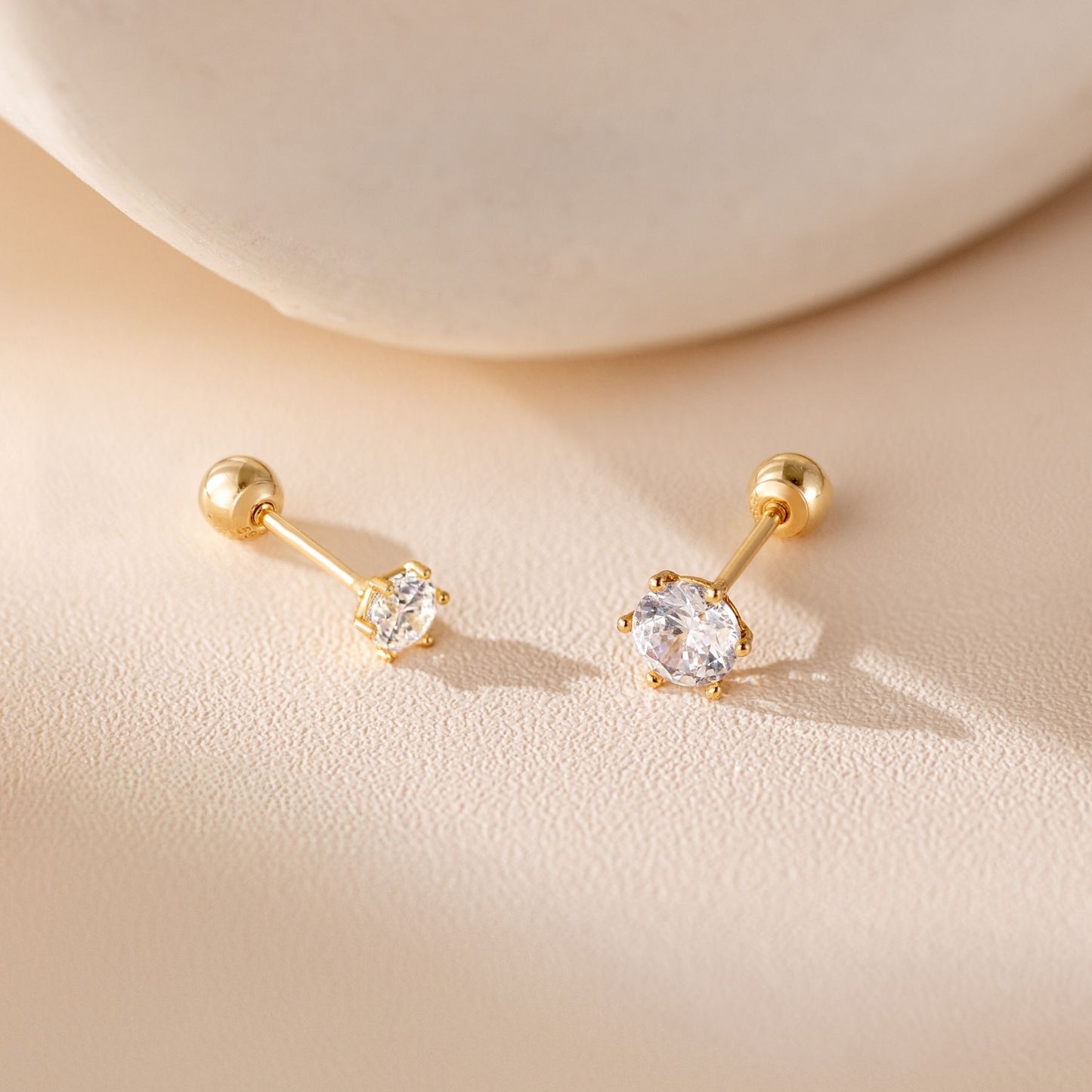 14K SOLID GOLD 6 PRONG PIERCING