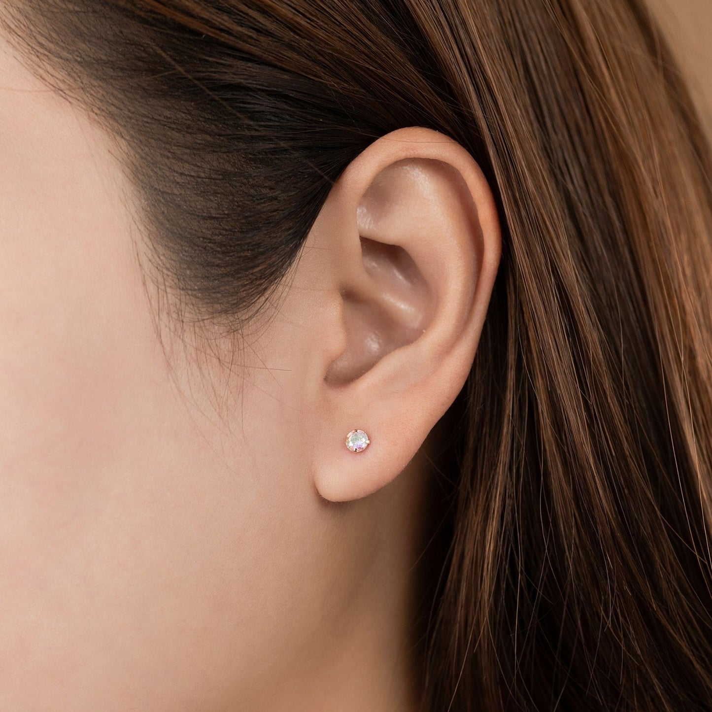 14K SOLID GOLD WHITE AURORA CUBIC PIERCING