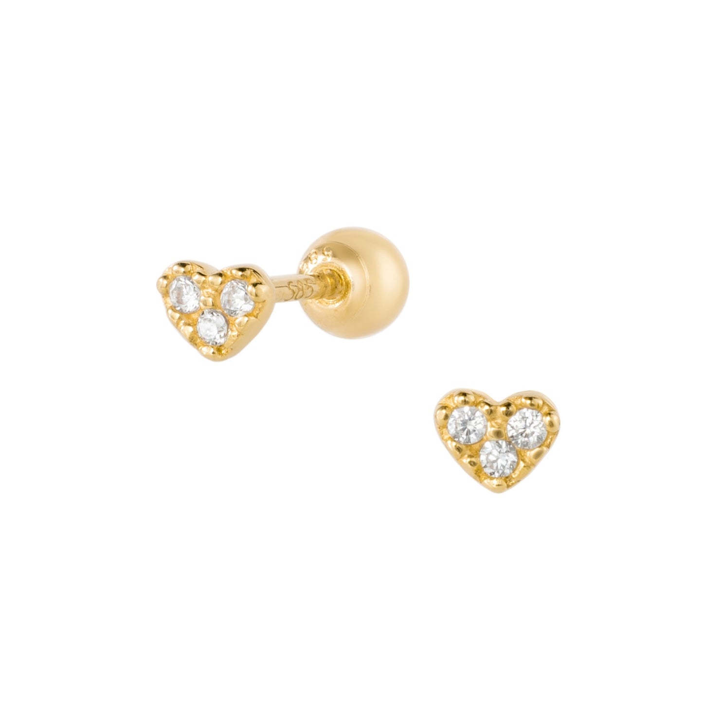 14K SOLID GOLD MINI HEART PIERCING