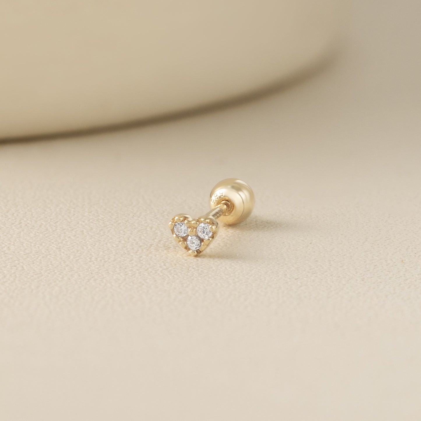 14K SOLID GOLD MINI HEART PIERCING