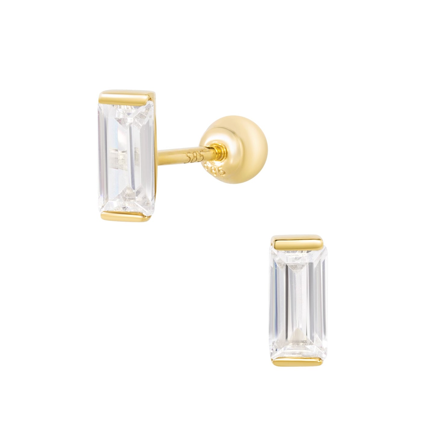 14K SOLID GOLD RECTANGLE PIERCING