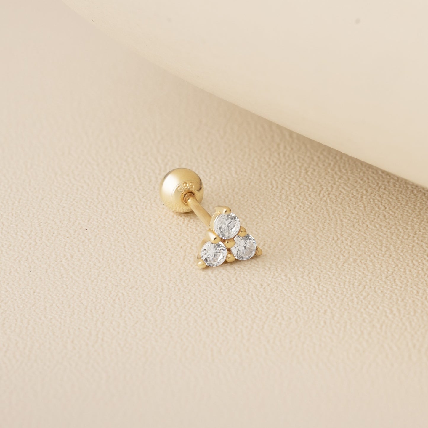 14K SOLID GOLD TRILLIUM PIERCING