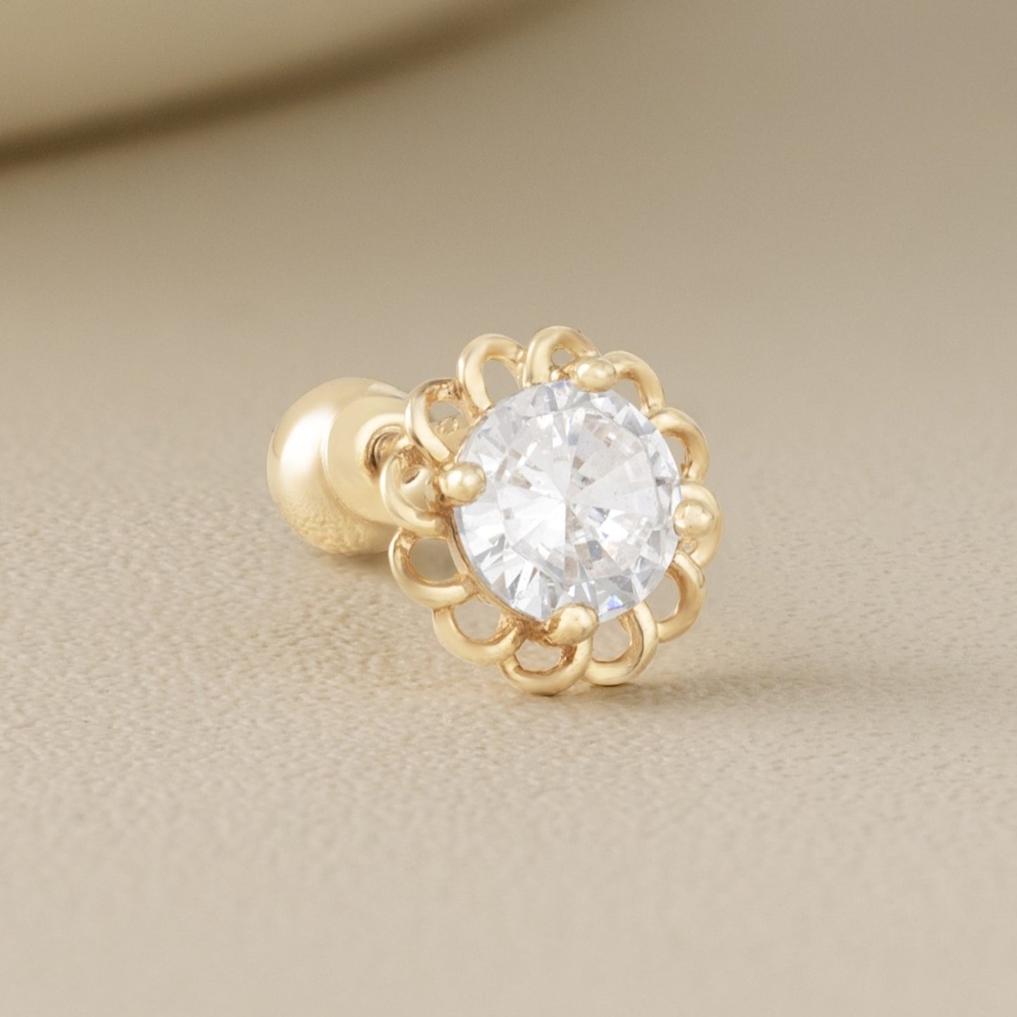 14K SOLID GOLD BLOOM PIERCING