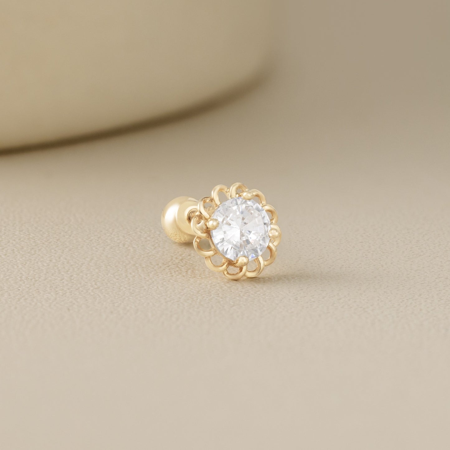 14K SOLID GOLD BLOOM PIERCING