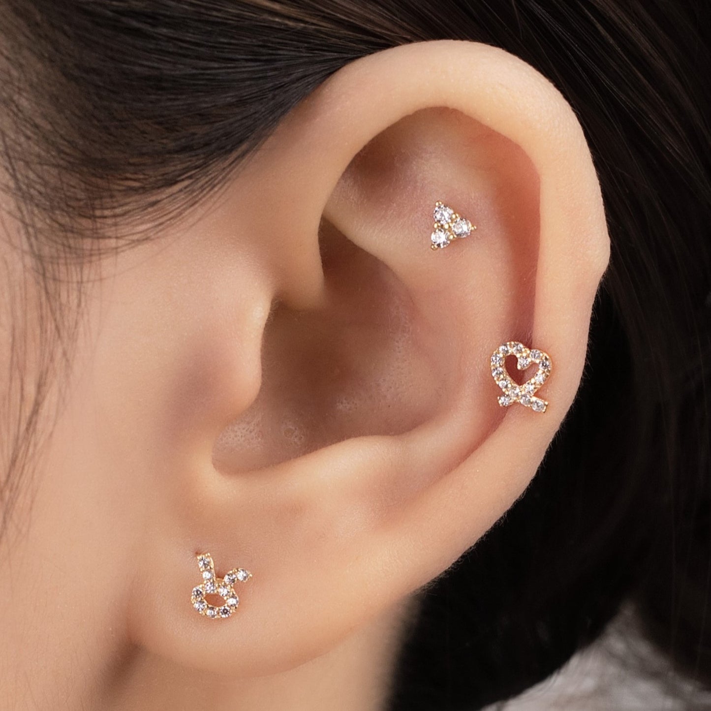 14K SOLID GOLD TRILLIUM PIERCING