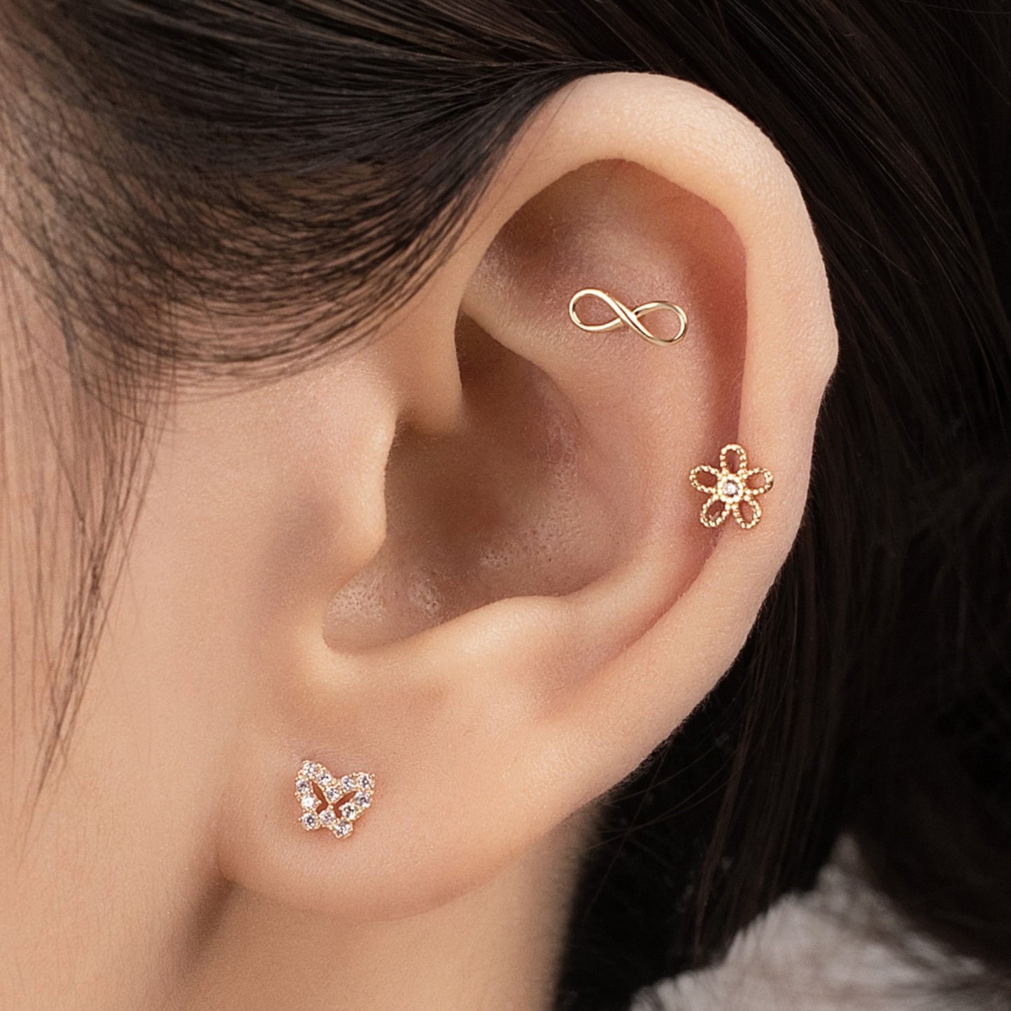 14K SOLID GOLD JASMINE PIERCING