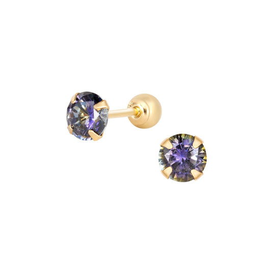 14K SOLID GOLD TANZANITE AURORA CUBIC PIERCING