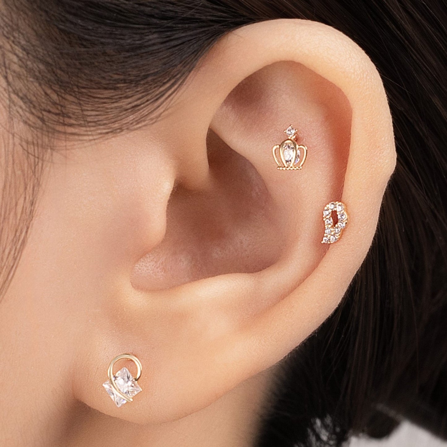 14K SOLID GOLD STEPHANIE PIERCING