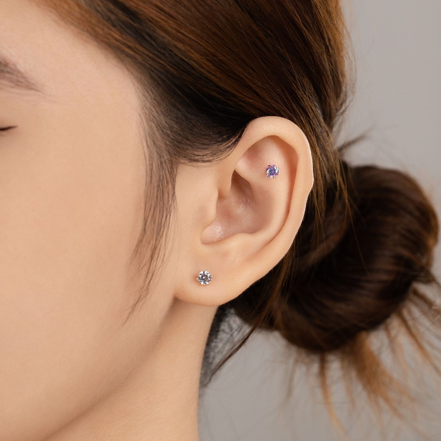 14K SOLID GOLD 6 PRONG PIERCING