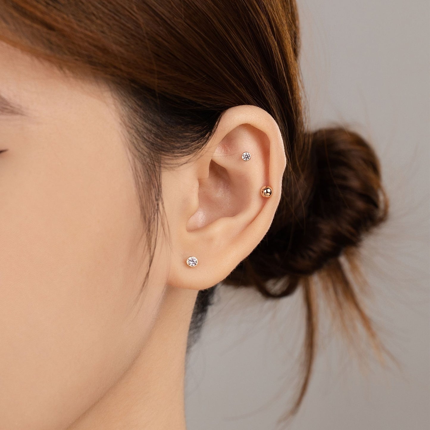 14K SOLID GOLD BEZEL PIERCING