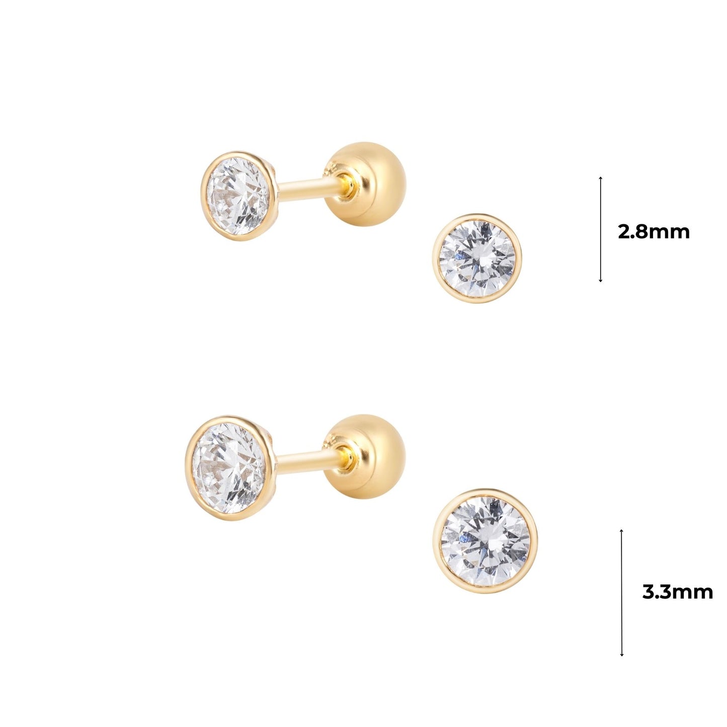 14K SOLID GOLD BEZEL PIERCING